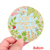 Light blue embroidery patch featuring a floral design with the text DON'T FORGET TO LOOK UP