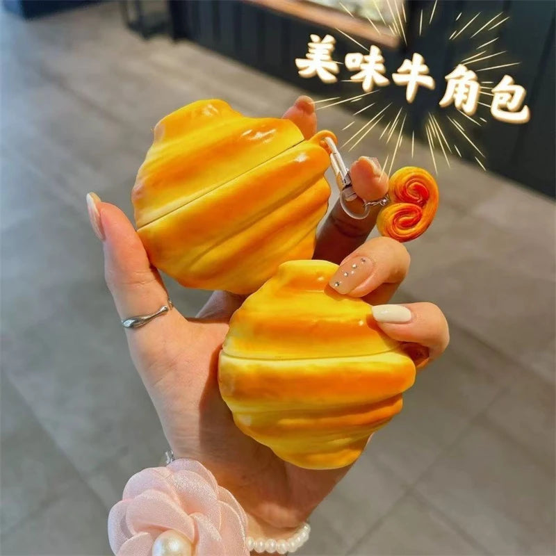 Croissant-Shaped Silicone Protective Case for Wireless Earbuds