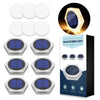 A set of solar powered LED outdoor lights featuring hexagonal panels for step and path illumination.