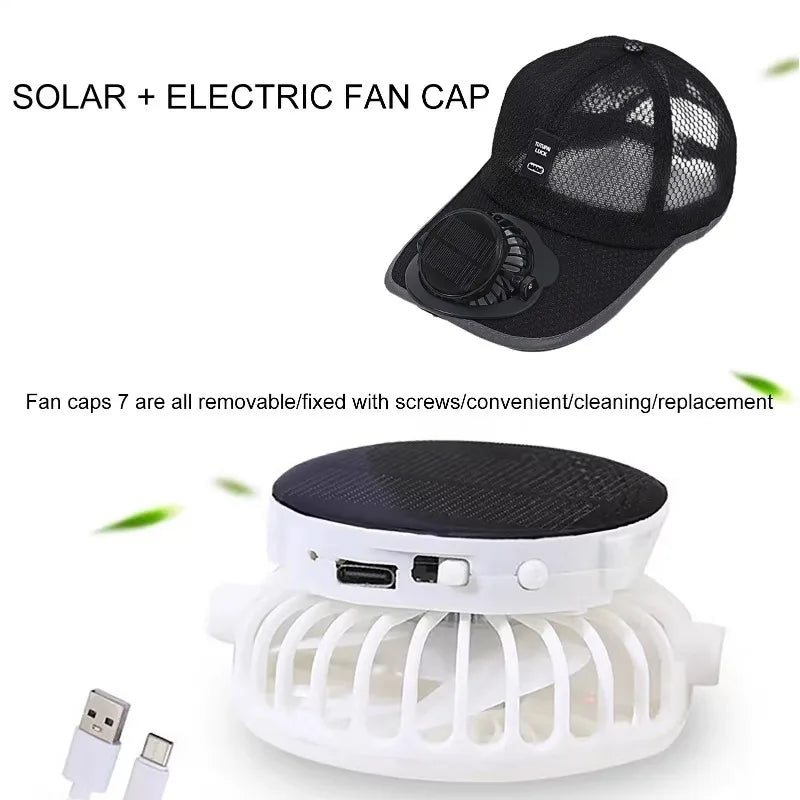 Solar-Powered Cooling Fan Baseball Cap