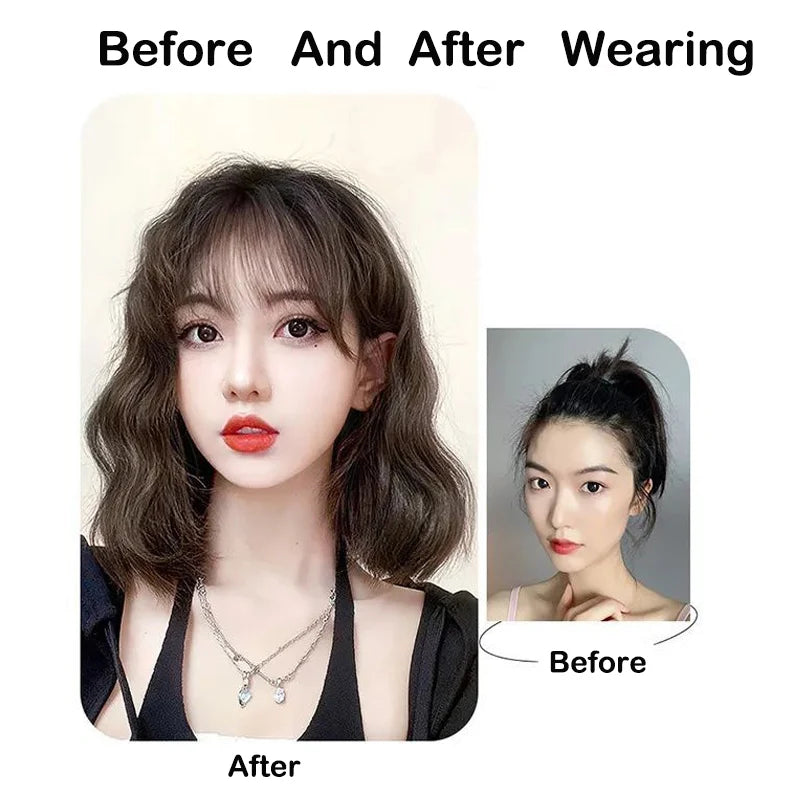 14-Inch Wavy Clip-In Hair Topper with Bangs
