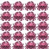A set of ten embroidered iron-on patches featuring pink skulls and horror designs.