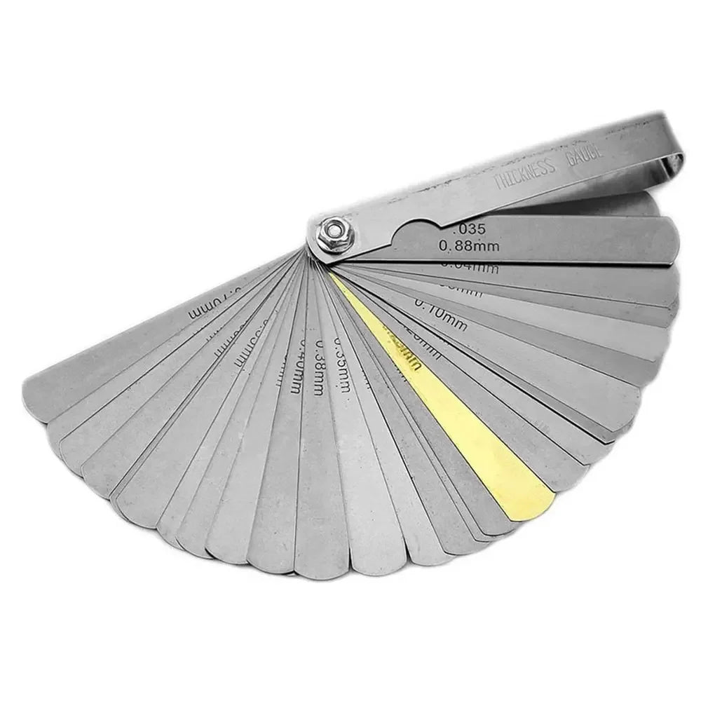 32-Blade Stainless Steel Feeler Gauge Set with Metric and Imperial Measurements