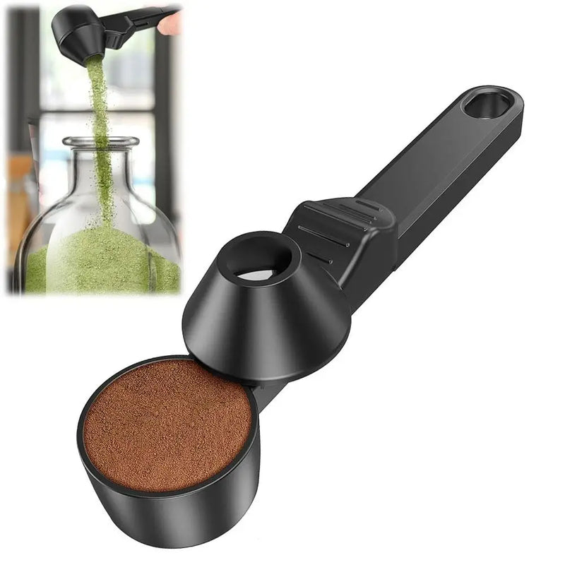No-Spill Powder Scoop with Sliding Funnel