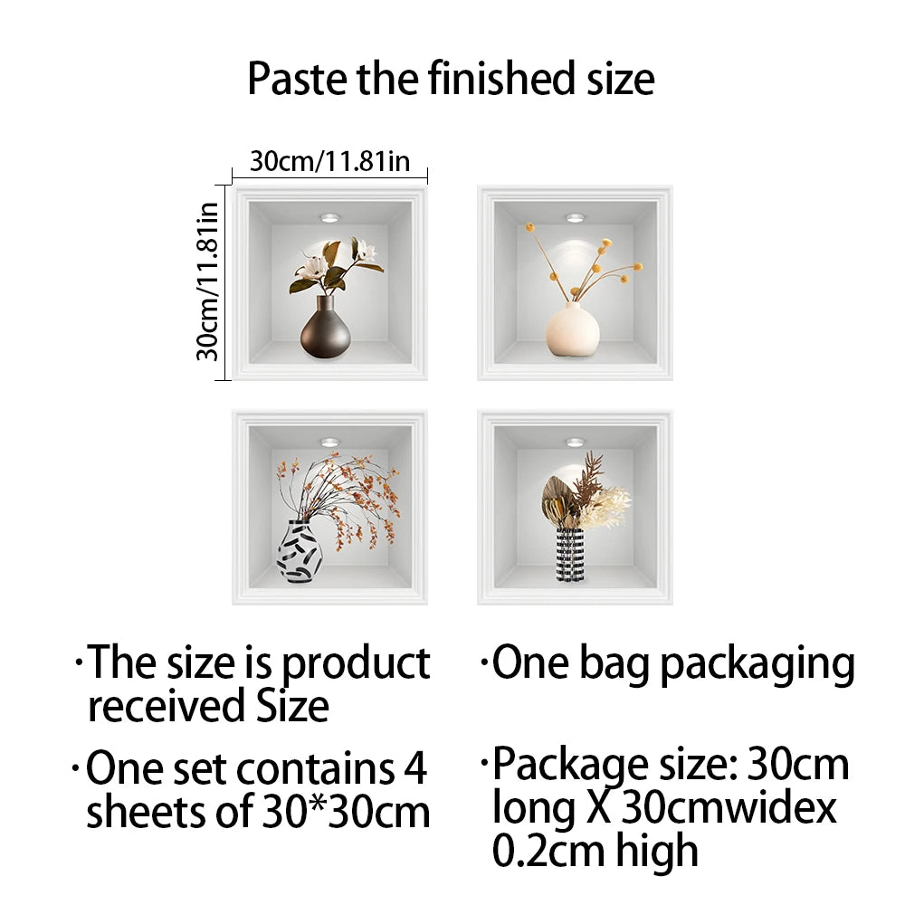 Self-Adhesive PVC Plant Wall Stickers – Waterproof & Oil-Resistant Decor for Cabinets, Tiles & More