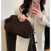 Handwoven Straw Tote Bag with Zipper