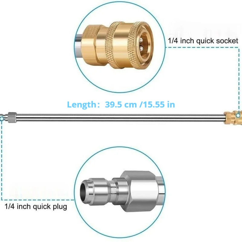 Stainless Steel Pressure Washer Extension Wand with Quick Connect