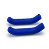 A pair of blue silicone bicycle brake lever covers.