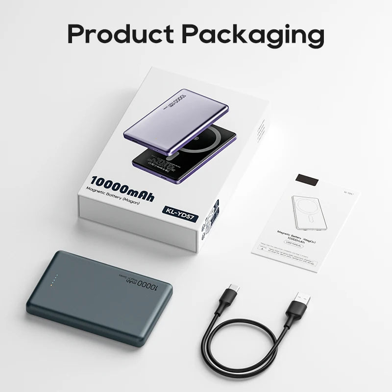 10,000mAh Magnetic Wireless Power Bank with USB-C Fast Charging
