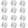 A set of twelve decorative metal napkin rings featuring a geometric hollow-out pattern.
