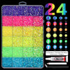 Mixed Color Resin Rhinestone Set with AB Finish – 24/28 Grid Flatback Drills for Crafting & Decoration