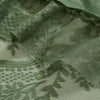 Green Lace Curtains 84 Inches Long, Boho Sheer Florals with Scallop Ruffle