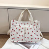 Strawberry Bowknot Canvas Tote Bag