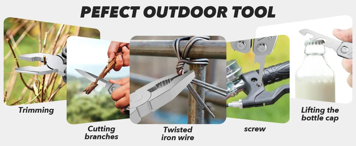 14-in-1 Folding Multi-Tool with Stainless Steel Pliers