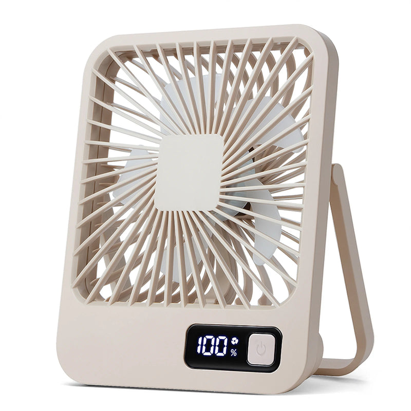 Rechargeable USB Desk Fan with 180° Tilt and 5-Speed Quiet Operation