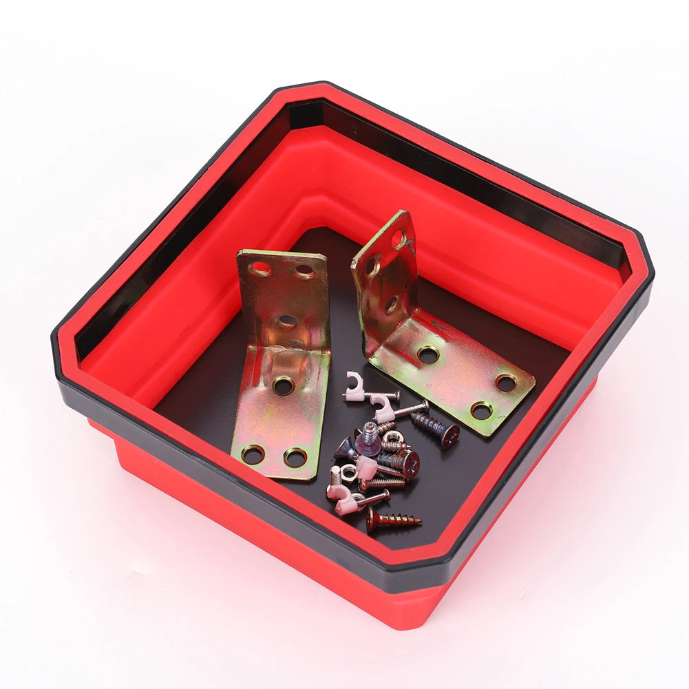 Collapsible Magnetic Parts Tray with Silicone Bowl