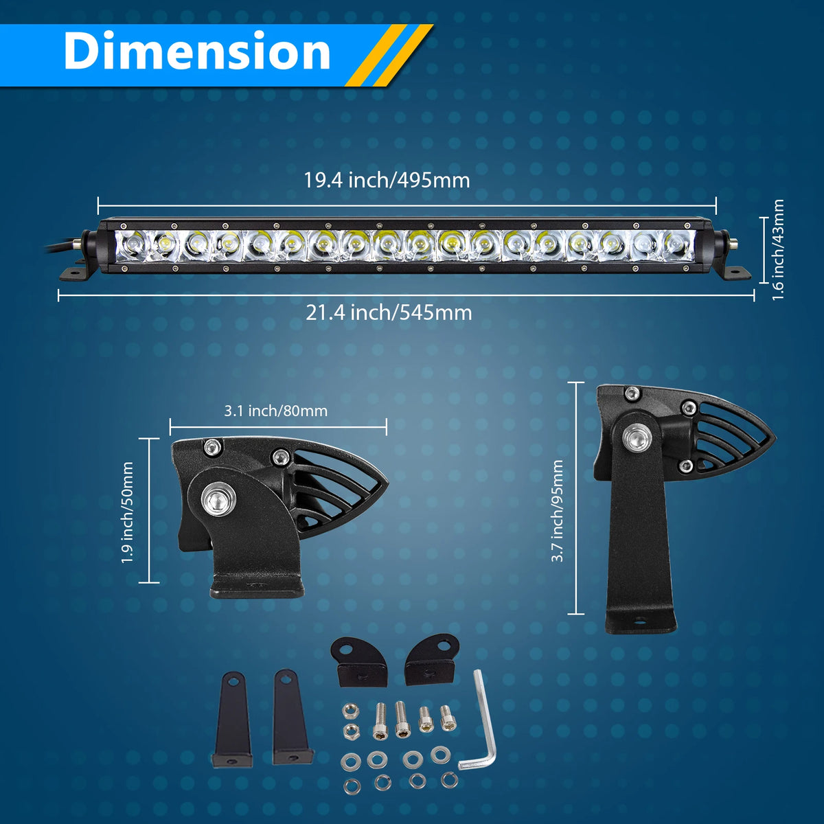 Single Row LED Light Bar for Off-Road Vehicles