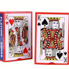 A deck of playing cards featuring the King of Hearts and King of Clubs, packaged in a red box.