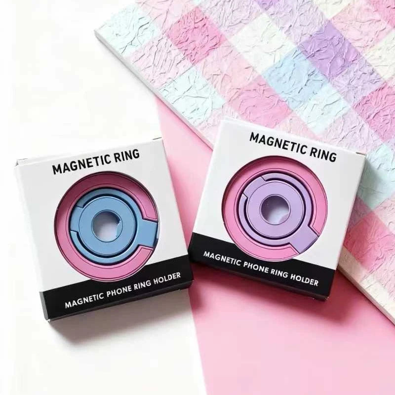 Double-Sided Magnetic Phone Ring Holder with Kickstand