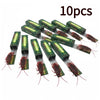 Ten pieces of realistic cockroach prank gum toys packaged in green tubes.