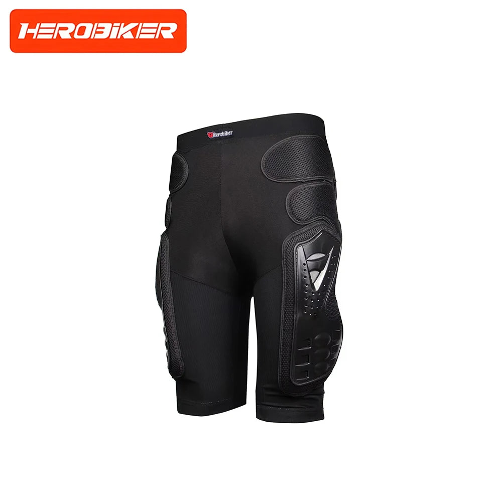 Black motocross armor pants featuring chest and back protection.
