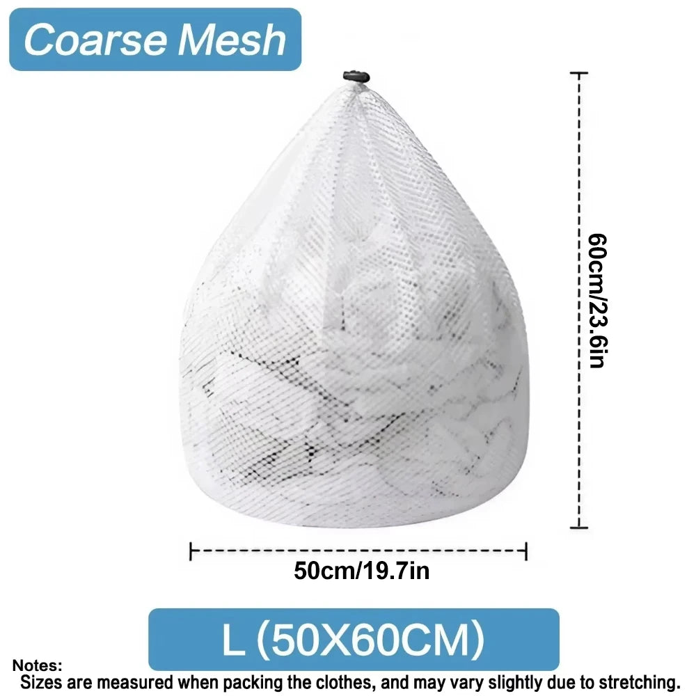 Large Mesh Laundry Bags (4-Pack) with Drawstring Closure
