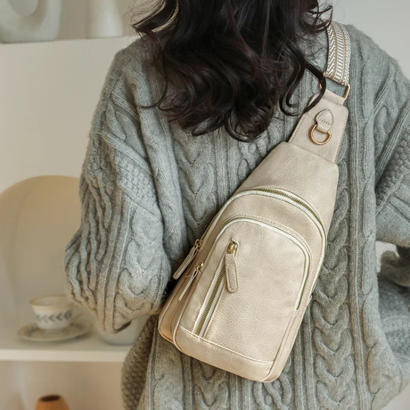 Elegant PU Leather Crossbody Sling Bag for Women
