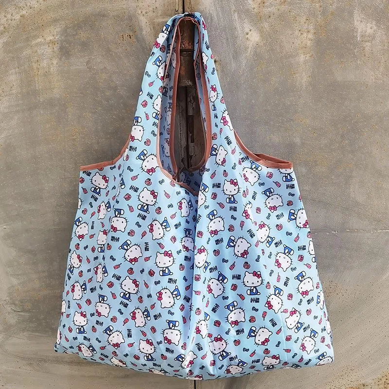 Foldable Eco-Friendly Shopping Bag with Cartoon Print