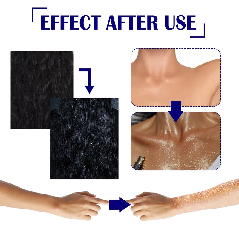 Radiant Silver Glitter Spray for Hair, Face & Body