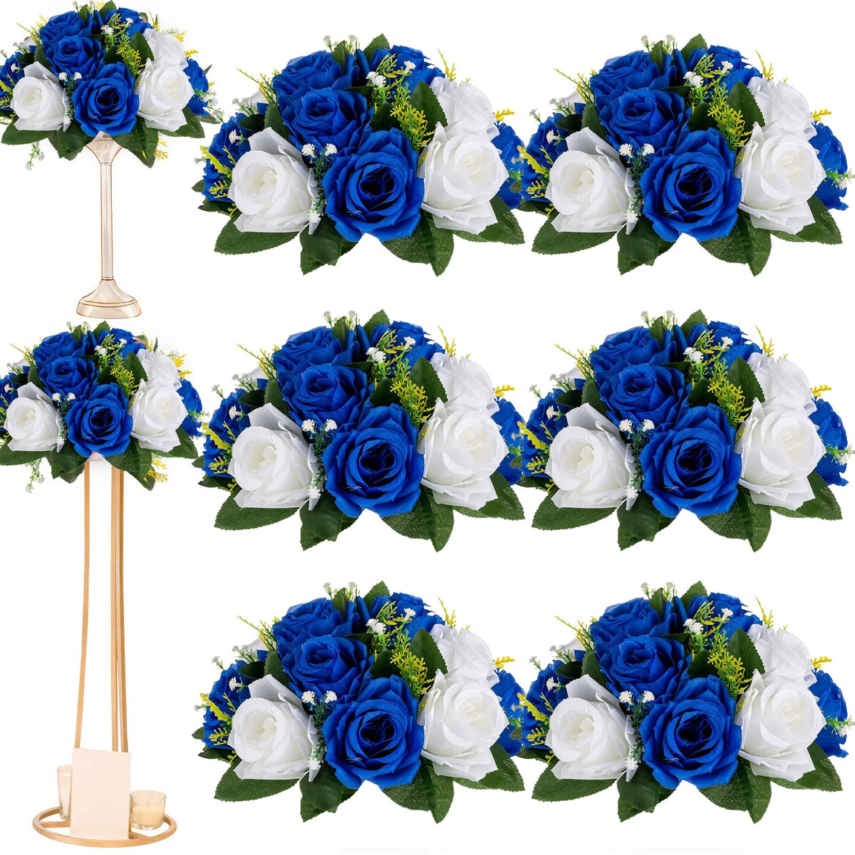 Set of 6 Silk Rose Flower Balls for Wedding & Event Decor
