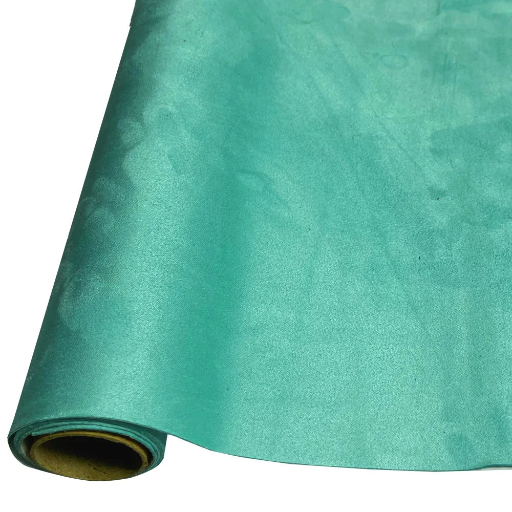 Roll of teal suede fabric for DIY car interior and home decor