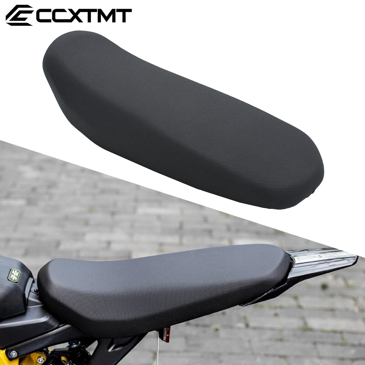 Black waterproof leather seat cushion for a Sur-Ron Light Bee X or S motorcycle.