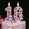 Cow Print Number Candles with Glitter Finish