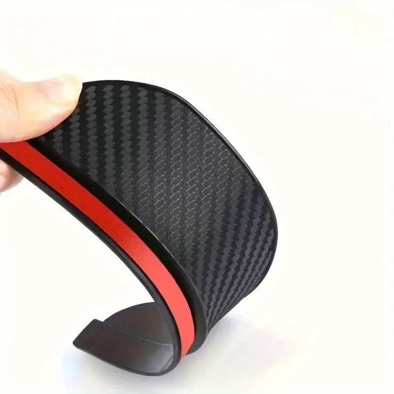 Carbon Fiber Textured Mirror Rain Covers with Red Accent – Anti-Fog & Waterproof Fit