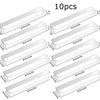 Ten clear acrylic wall-mounted display shelves, measuring 30.5cm by 12in.