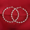 925 Sterling Silver Twisted Rope Hoop Earrings