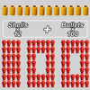 A collection of red toy gun shells and bullets for M1911, SIG17, and USP models.