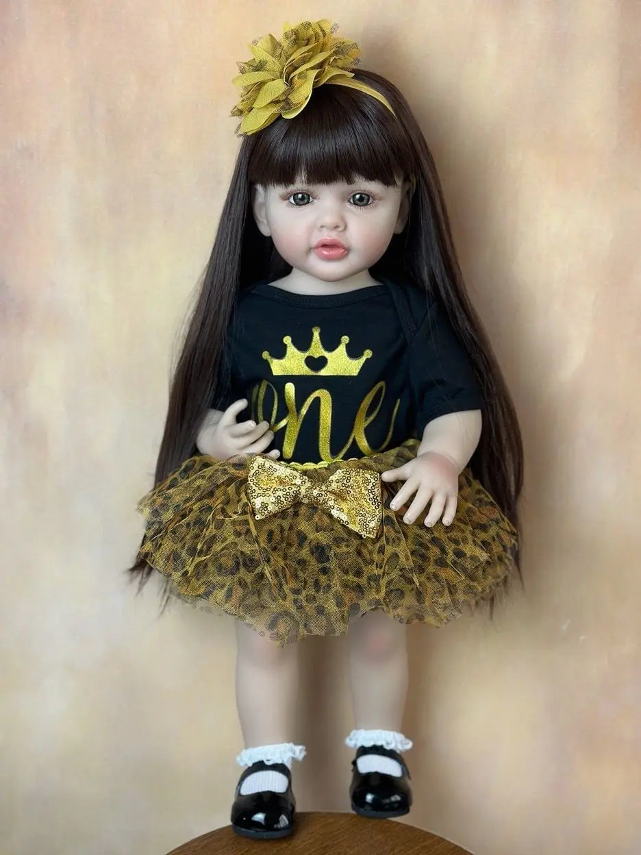 Lifelike Reborn Baby Girl Doll with Soft Silicone Body