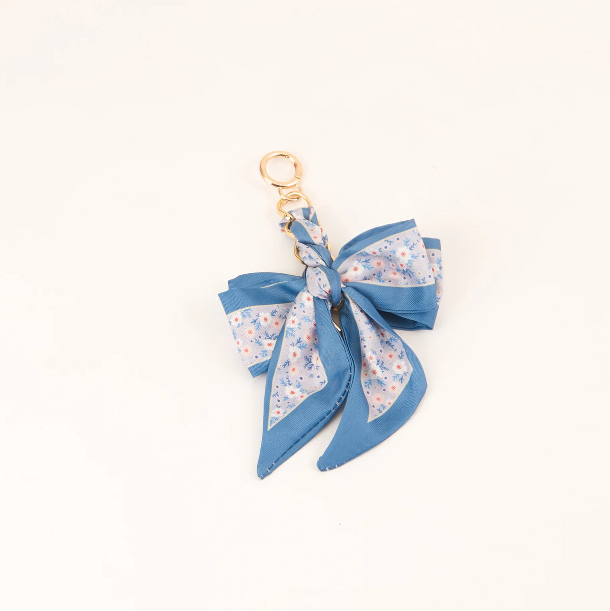 Chic Silk Bow Keychain with Ribbon Charm