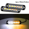 Two white and yellow LED strobe side marker lights shown, one installed and one separate.