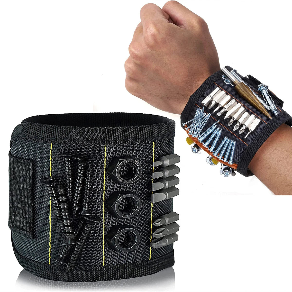 Magnetic Wristband for Screws, Nails, and Drill Bits