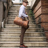 Vintage Embossed Leather Travel Duffle Bag