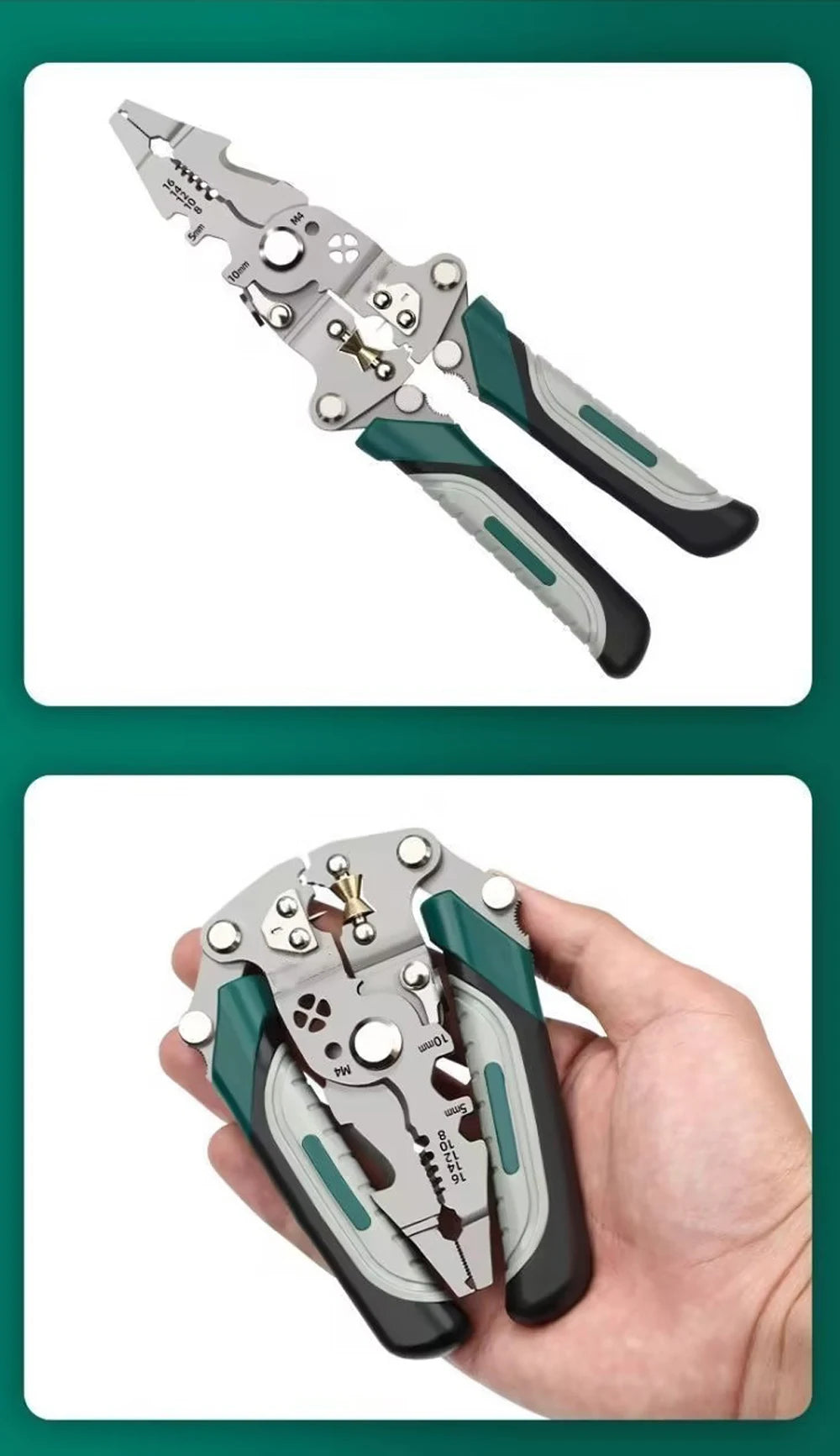 Folding Multifunctional Wire Stripper Pliers with Crimping Tool