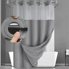 Waffle Weave Shower Curtain with Snap-On Liner