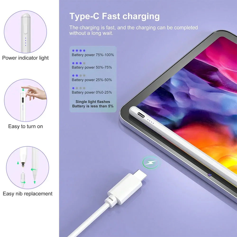 Precision Stylus Pen for iPad with Palm Rejection & Tilt Sensitivity