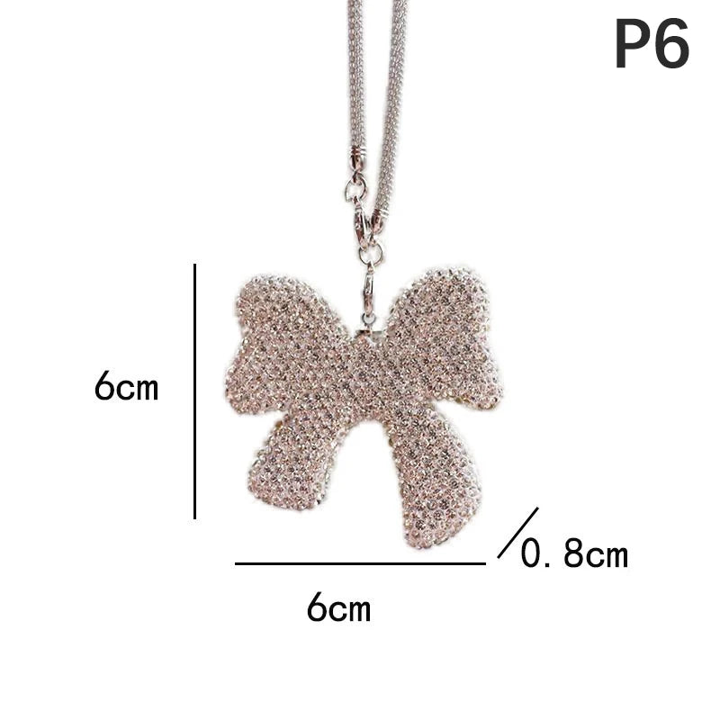Rhinestone Letter Car Rearview Mirror Pendant
