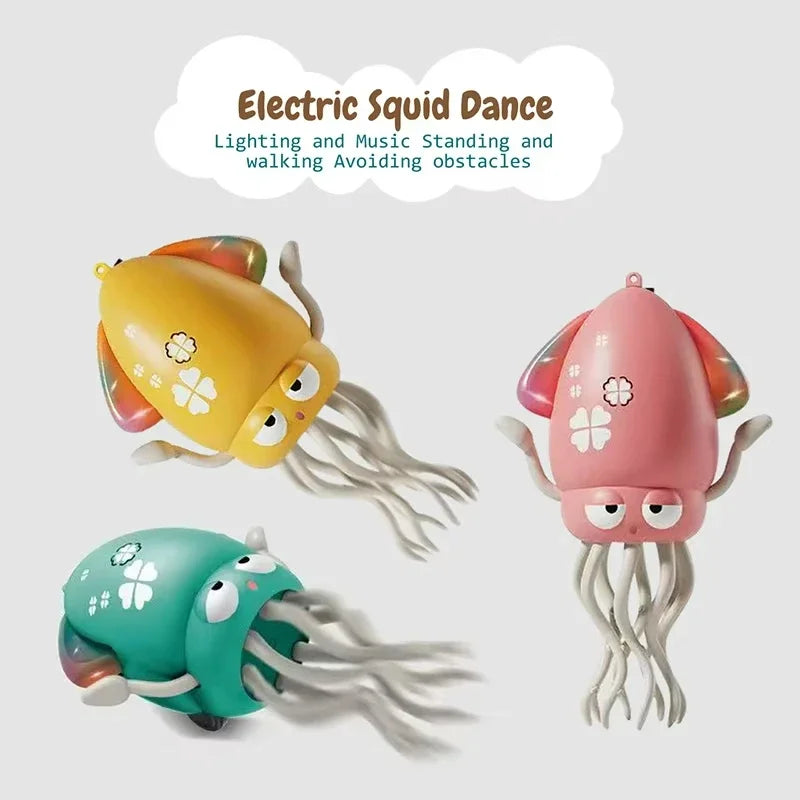 Interactive Dancing Octopus Toy with LED Lights and Obstacle Avoidance