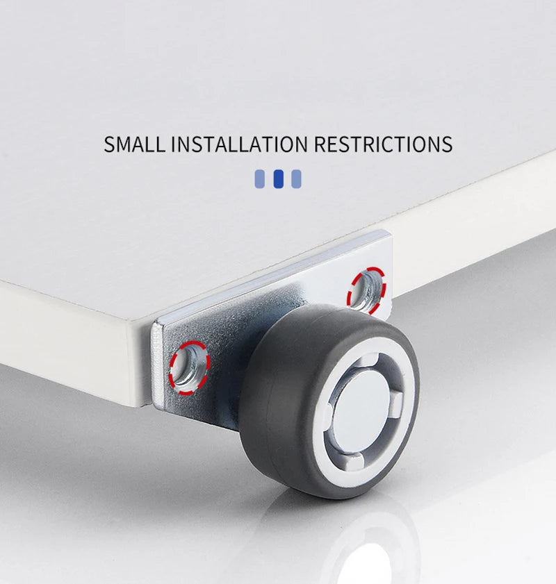 Quiet Rubber Drawer Casters for Furniture and Cabinets (Set of 4)