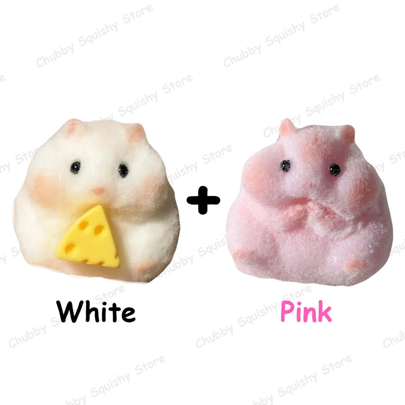 Juguete Squishy de Hámster de Silicona y Peluche