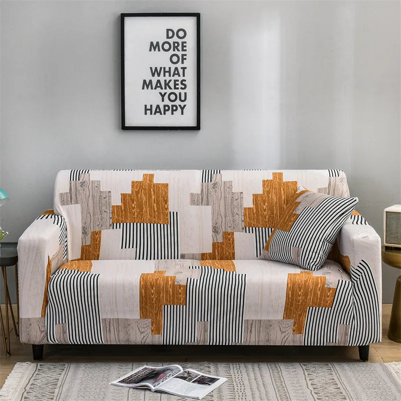 Floral Print Stretch Sofa Cover with Elastic Edge